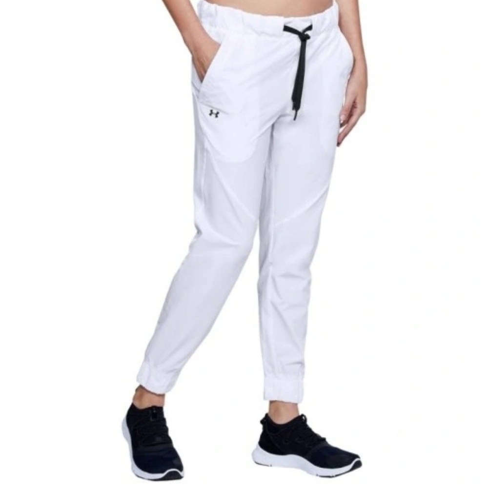 👍 NWOT Under Armour white heatgear training track joggers pants in size M US